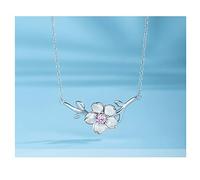 Cherry Blossom Necklace Wild Japan and South Korea Clavicle Chain Women's Pendants 925 Silver