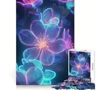 Cherry Blossom Neon Jigsaw for Teenagers 1000 Pieces Sharp Memory Mind Calming Fun Neat Edges Seasonal Gift (50x75cm)