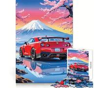 Cherry Blossom Nissan GTR for Adults 1000 Piece Jigsaw Puzzle Cognitive Workout Restful Escape No Rough Edges Ideal Present (38x52cm)