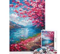 Cherry Blossom Ocean Dream 1000 Piece Jigsaw Puzzle for Teenagers Support Memory Strength And Retention Gentle Calm Leisure Activity (50X75cm)