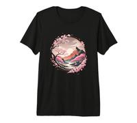 Cherry Blossom Panda Harmony Nature Aesthetic Premium T-Shirt