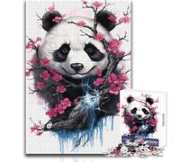 Cherry Blossom Panda Puzzles for Teenagers 1000 Pieces Problem Solving Educational Fun Wonderful Thoughtful Present Option Size 38x26cm