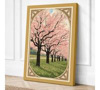 Cherry Blossom Path Vintage Canvas Wall Art Print 24x16 Inch (61 x 41 cm)