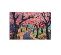 Cherry Blossom Pathway,1500-piece puzzle,Adult DIY Artwork,57x87cm