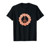 Cherry Blossom Peace Sign Floral Peaceful Retro Bloom Symbol T-Shirt