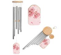 Cherry Blossom Petals Wind Chimes for Outside Memorial Tuned Outdoor Windchimes Large Garden Decor Wind Chime with Melodious Sound for Mom Dad Grandma Home Garden Patio Decor