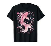 Cherry Blossom Pink Koi Carp Fish Japanese Ukiyo-e Art T-Shirt