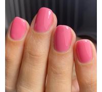 Cherry Blossom Pink Press on Nails Short Square Fake Nails Designs False Nails Nude Bright Pink Full Cover Glossy for Women Girls Simple Daily Wear Manicure Decoration 24Pcs