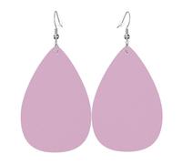 Cherry Blossom Pink Teardrop Leather Earrings, Women'S Accessories, Versatile Earrings Suitable For Commuting And Travel.