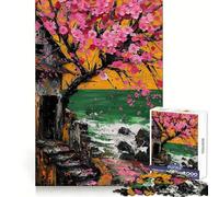 Cherry Blossom Poison Lake 1000 Piece Jigsaw Puzzles for Teenagers Jigsaw Sharp Recall Soothing Downtime Uniform Cut (50x75cm)