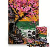 Cherry Blossom Poison Lake 1000 Pieces Puzzles for Teenagers Focus Ability Casual Enjoyment Interlock Well Meaningful Gift (38x52cm)