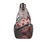 Cherry Blossom Print Crossbody Sling Backpack Sling Bag Travel Hiking Chest Bag | Lightweight Foldable Crossbody Bag