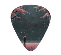 Cherry Blossom Rain Patterned Guitar Picks - 12-Piece Set with 3 Different Thicknesses, Suitable for Electric and Acoustic Guitars