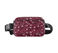 Cherry Blossom Red Fanny Pack for Women Men Crossbody Belt Bag Fashion Waist Packs Purse with Adjustable Strap Dupes for Shopping Traveling