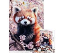 Cherry Blossom Red Panda- Jigsaw Puzzles 1000 Pieces for Teenagers Boost Memory And Cognitive Function Calm Peaceful Leisure Activity (50X75cm)