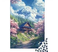 Cherry Blossom Retreat 1000-Piece Puzzle for Adults, 70x50cm/1000pcs, White Pieces with A Smooth Surface; for Quiet Downtime Without A Screen