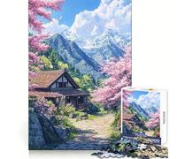 Cherry Blossom Retreat- for Adults 1000 Piece Jigsaw Puzzle Cognitive Workout Restful Escape No Rough Edges Ideal Present (38x52cm)
