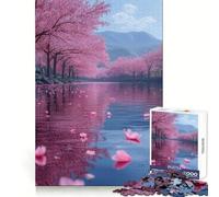 Cherry Blossom River 1000 Piece Jigsaws for Adults Puzzle Boost Memory Leisure Escape Quality Cut Heartfelt Gift (38x52cm)