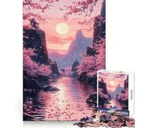 Cherry Blossom River 1000 Piece Jigsaws for Adults Puzzle Boost Memory Leisure Escape Quality Cut Heartfelt Gift (38x52cm)