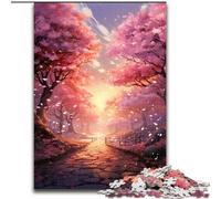 Cherry Blossom Road 1000 Piece Jigsaw Puzzles for Adults Gifts, Pattern Assembly Deal As Gifts for The Whole Family Suitable for And 14 (50x75cm)