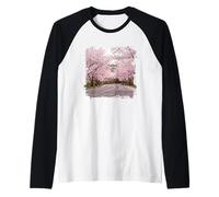 Cherry Blossom Road Spring Petals Scenic Path Raglan Baseball Tee