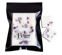 Cherry Blossom Scented Wax Melts Bag with Crushed Rose Petals - Handmade in UK, Strong Scented Candle Alternative (Pack of 6 x 12g)