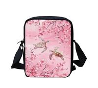 Cherry Blossom Sea Turtle Mini Crossbody Bag Design Small Messenger Bag for Men Women Casual Shoulder Satchel Bag
