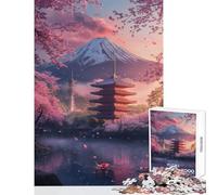 Cherry Blossom Serenity- 1000 Piece Jigsaw Puzzle for Teenagers Support Memory Strength And Retention Gentle Calm Leisure Activity (38X52cm)