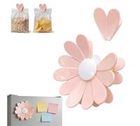 Cherry Blossom-Shaped Magnetic Food Clip & Fridge Magnet, Six Petal Clip,Cherry Blossom Bag Clips & Magnet, 2-in-1 Cute Floral Chip Clips with Magnetic Back for Snacks, Kitchen & Office Decor