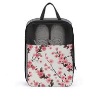 Cherry Blossom Shoe Bag Travel Shoe Organizer Water-Resistant Shoe Pouch with Zipper Sneaker Dust Bag, gray, One Size, Modern