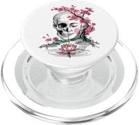 Cherry Blossom Skull Buddha Lotus Japan Rebirth PopSockets PopGrip for MagSafe