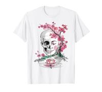 Cherry Blossom Skull Buddha Lotus Japan Rebirth T-Shirt