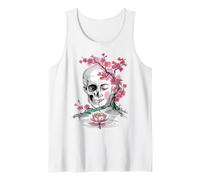 Cherry Blossom Skull Buddha Lotus Japan Rebirth Tank Top