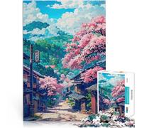 Cherry Blossom Street1000 Adult Pieces Jigsaw Puzzle Educational Games Home Decoration Unique Home Decor and Gifts 38x26cm