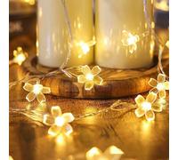 Cherry Blossom String Lights Battery Operated, 3M 20 LED Flower Fairy Lights, Halloween String Lights, Flower Fairy Lights, for Garden, Wedding, Patio, Trees, Party Decoration (1)