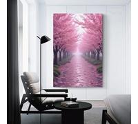 Cherry Blossom Trail Artistic Wall Art Painting The Picture of Animal Print On Canvas Artwork Pictures For Home Living Room Modern Decor Decoration 12x18inch(30x45cm)