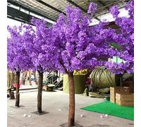 Cherry Blossom Tree, Artificial Tree Handmade Fake Cherry Blossom Tree Centerpieces with Purple Fake Flower, Gorgeous & Lifelike, Round(8FT)