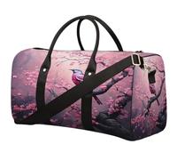 Cherry Blossom Tree Bird Sports Tote Gym Bag for Men & Women, Water Resistant Foldable Travel Duffel Bag, Lightweight Carry-On Weekender Overnight Bag for Workout Hospital