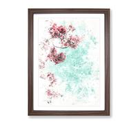 Cherry Blossom Tree Branches Watercolour Modern Framed Wall Art Print, Ready to Hang Picture for Living Room Bedroom Home Office Décor, Walnut A3 (34 x 46 cm)