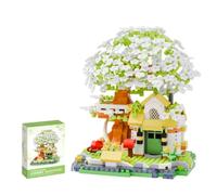Cherry Blossom Tree Building Block Set, 690 PCS Japanese Sakura Tree House Building Kit, Flowers House Model Sets for Adults, Bonsai Home Decoration Construction Gift Toys for Kids Adults (Green)