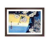 Cherry Blossom Tree by Utagawa Hiroshige Framed Print | A2 Walnut Framed Wall Art | Ready to Hang | Asian Floral Picture | Living Room Bedroom Lounge Office