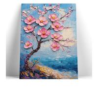 Cherry Blossom Tree Canvas Wall Art Print Floral Spring Flowers Picture Framed or Unframed Painting (20x14inch Framed Canvas)