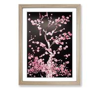 Cherry Blossom Tree Dreams Framed Print | A2 Oak Framed Wall Art | Ready to Hang | Modern Floral Picture | Living Room Bedroom Lounge Office