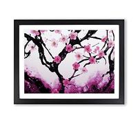 Cherry Blossom Tree Flowers Vol.1 Framed Print | A2 Black Framed Wall Art | Ready to Hang | Modern Floral Picture | Living Room Bedroom Lounge Office
