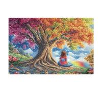 Cherry Blossom Tree Forest Wild Nature 1000 Piece Jigsaw Puzzle for Adults Happy Time Office Desk Decor Stress Buster Interlocking Pieces for Coworkers 1000 PCS
