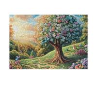 Cherry Blossom Tree Fruit Forest Wild Nature 300 Piece Jigsaw Puzzle for Adults Teens Entryway Decor Welcome Art Colourful Design Great Gift for Newlyweds 300 PCS