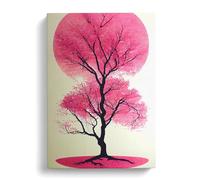Cherry Blossom Tree Geo Canvas Wall Art Print 30x20 Inch