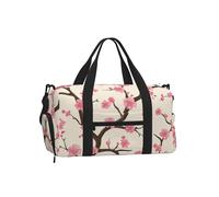 Cherry Blossom Tree Gym Bag for Men Women, Vintage Flower Weekend Travel Duffle Bag with Shoe Compartment,Water-Resistant Sport Overnight Tote Dance Yoga Carry On Holdall