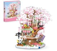 Cherry Blossom Tree House Building Blocks Set, 2062 PCS Mini Micro Cherry Blossom Tree House Architecture Building Kit, Creative Japanese Sakura Bonsai Bricks Model Toy, Gifts for Girls and Adults