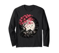 Cherry Blossom Tree Japanese Art Sakura Moon Bonsai Mountain Long Sleeve T-Shirt